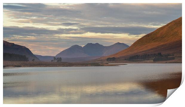 Loch Droma and An Teallach at Sunrise Print by Miles Gray