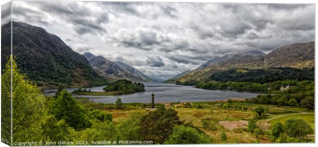 Glenfinnan Monument & Lock Shiel Inverness-shire S Canvas Print by John Gilham