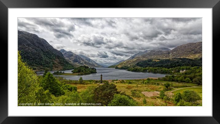 Glenfinnan Monument & Lock Shiel Inverness-shire S Framed Mounted Print by John Gilham