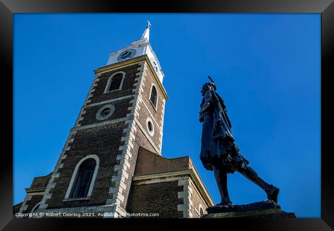 Pocahontas statue Gravesend Framed Print by Robert Deering