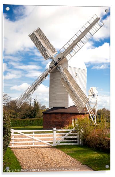 Stanton Windmill Suffolk Acrylic by Robert Deering