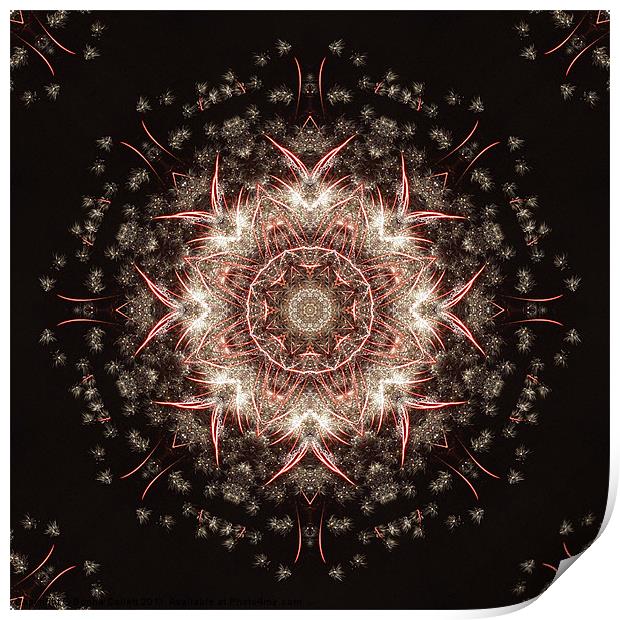 Firework Kaleidoscope Print by Donna Collett
