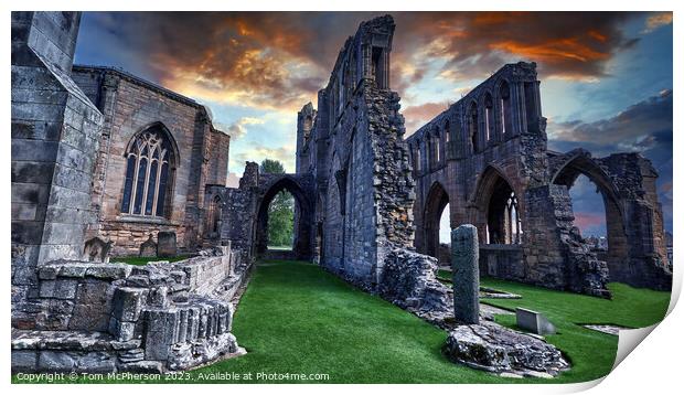 Majestic Ruins of Elgin Cathedral Print by Tom McPherson