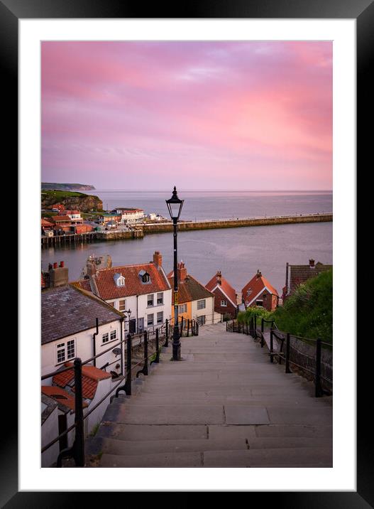 Whitby 199 steps Framed Mounted Print by Kevin Winter