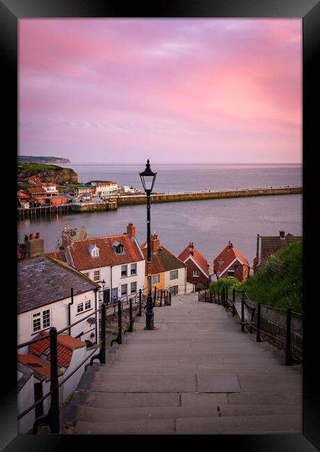 Whitby 199 steps Framed Print by Kevin Winter