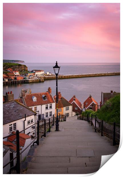 Whitby 199 steps Print by Kevin Winter