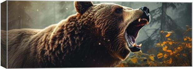 Grizzly - generative AI Canvas Print by Massimiliano Leban
