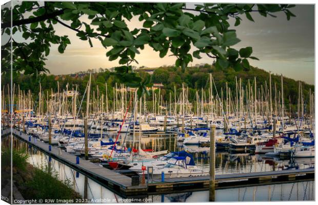 Busy Day at Kip Marina  Canvas Print by RJW Images
