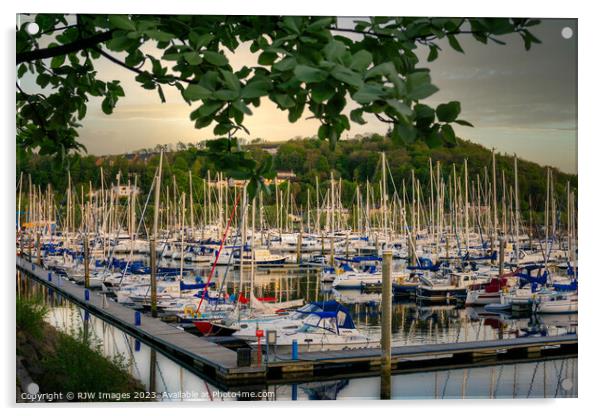 Busy Day at Kip Marina  Acrylic by RJW Images