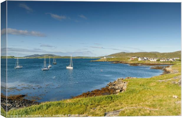 Castlebay bathed in early morning sunlight Canvas Print by Kasia Design