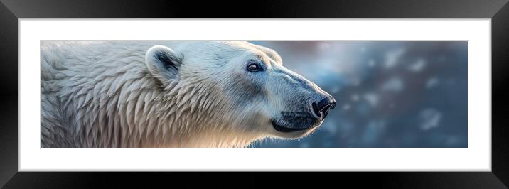 Polar bear portrait Framed Mounted Print by Massimiliano Leban