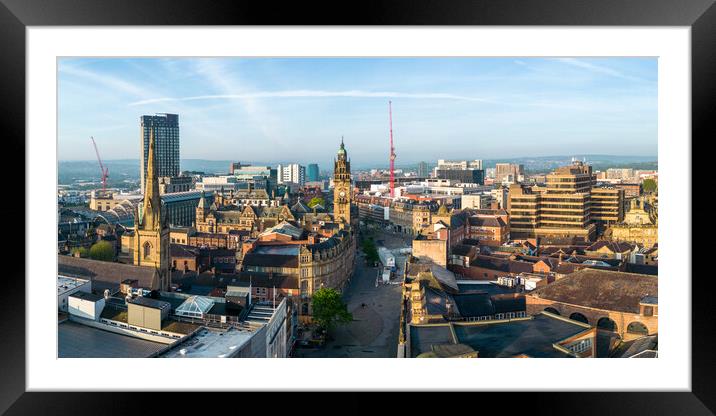 Sheffield High Street Framed Mounted Print by Apollo Aerial Photography