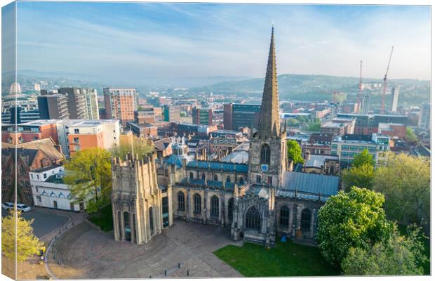 Sheffield Cathedral Canvas Print by Apollo Aerial Photography