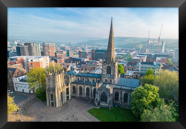 Sheffield Cathedral Framed Print by Apollo Aerial Photography