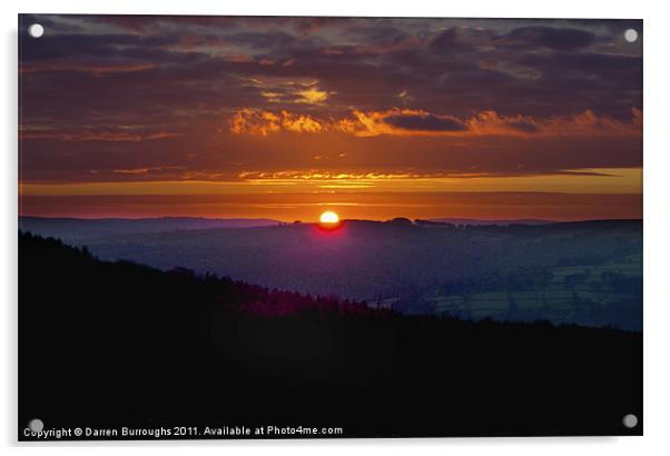 Peak District Sunset Acrylic by Darren Burroughs
