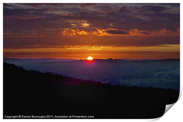Peak District Sunset Print by Darren Burroughs