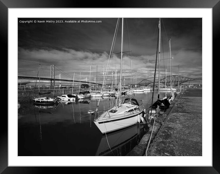South Queensferry Harbour  Framed Mounted Print by Navin Mistry