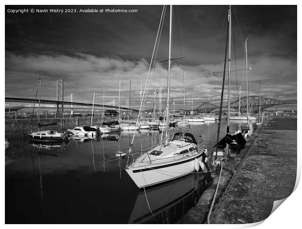 South Queensferry Harbour  Print by Navin Mistry