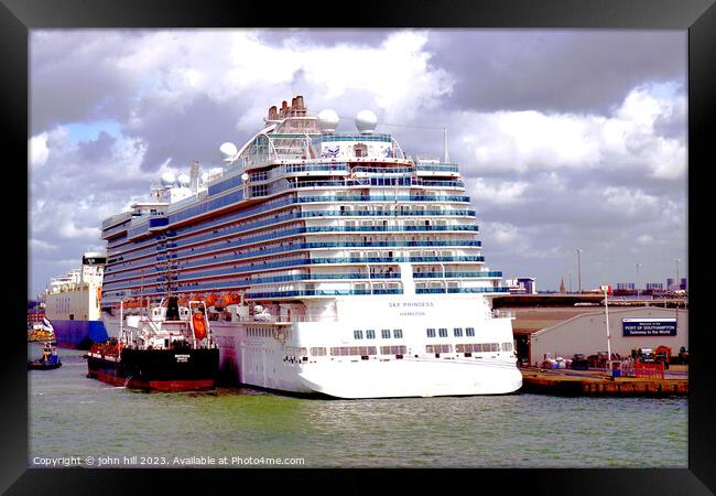 Majestic Sky Princess departs Southampton Framed Print by john hill