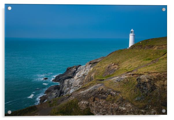 Trevose Head Lighthouse. Acrylic by Bill Allsopp