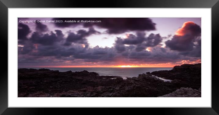 Majestic Sunset over Trearddur Bay Framed Mounted Print by Derek Daniel