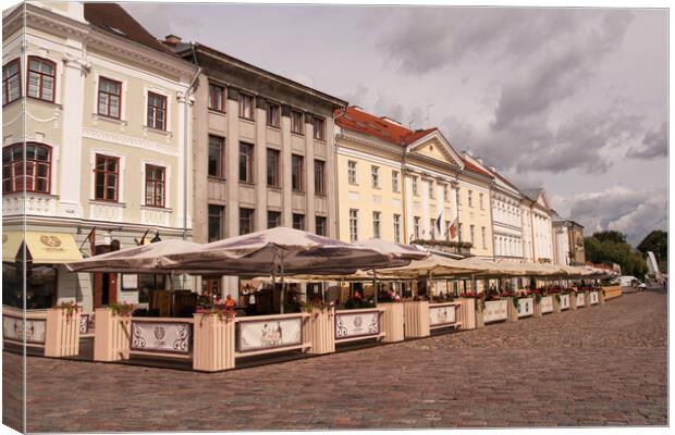 Side of Tartu Square Canvas Print by Sally Wallis