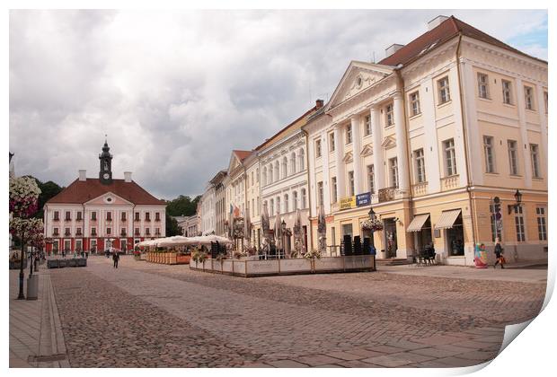 The Main Square, Tartu Print by Sally Wallis