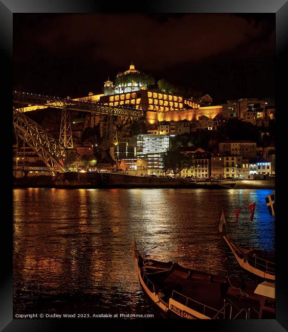 Douro night view Framed Print by Dudley Wood