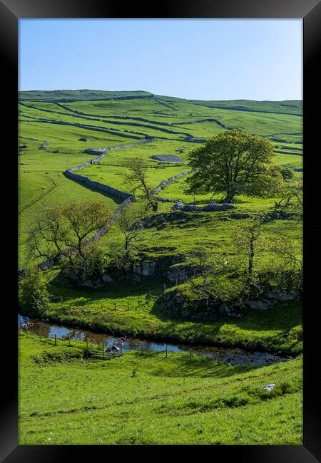 Malham Beck: Rolling Yorkshire Dales Hills Framed Print by Tim Hill