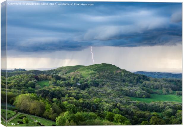 Lightning storm at Malvern Hills Canvas Print by Daugirdas Racys