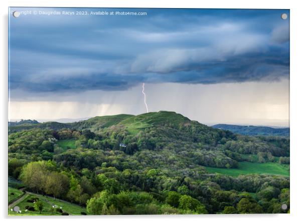 Lightning storm at Malvern Hills Acrylic by Daugirdas Racys