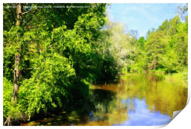 Sunny Summer Afternoon at the River Print by Taina Sohlman