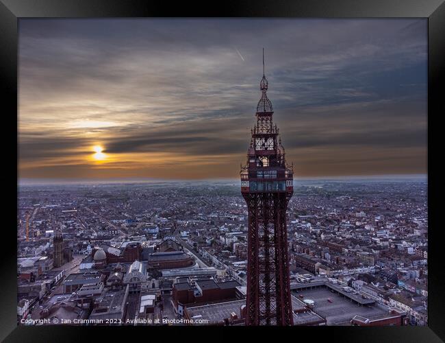 Blackpool Tower at Sunrise Framed Print by Ian Cramman