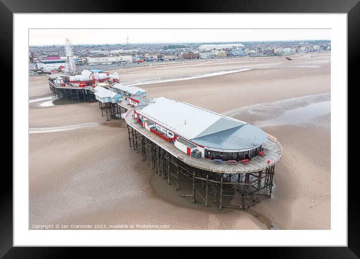 Blackpool Central Pier from the air  Framed Mounted Print by Ian Cramman