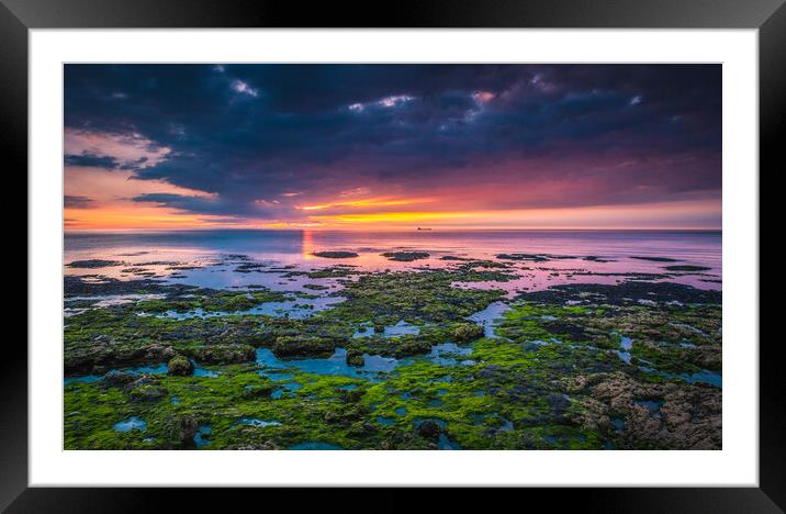 North Sea Sunrise. Framed Mounted Print by Bill Allsopp