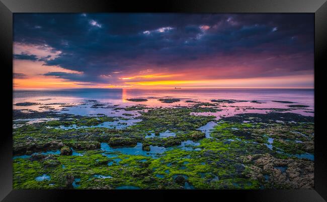 North Sea Sunrise. Framed Print by Bill Allsopp