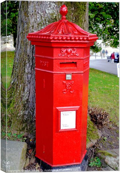 Vintage Post Box in Buxton Canvas Print by john hill