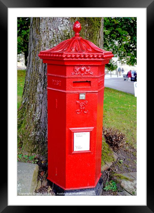 Vintage Post Box in Buxton Framed Mounted Print by john hill