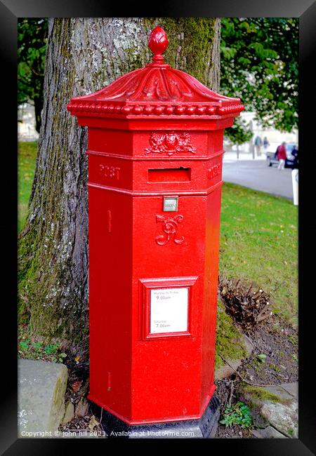 Vintage Post Box in Buxton Framed Print by john hill