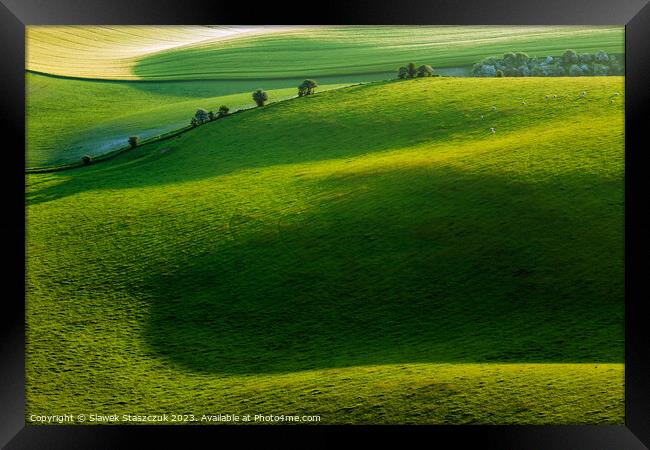 Enchanting Green Realm Framed Print by Slawek Staszczuk