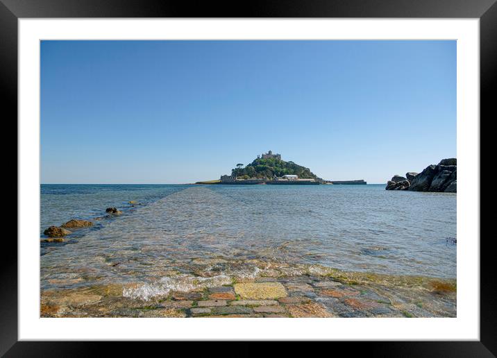 St Michael's Mount,causeway  Framed Mounted Print by kathy white