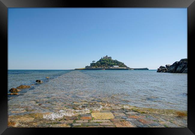 St Michael's Mount,causeway  Framed Print by kathy white