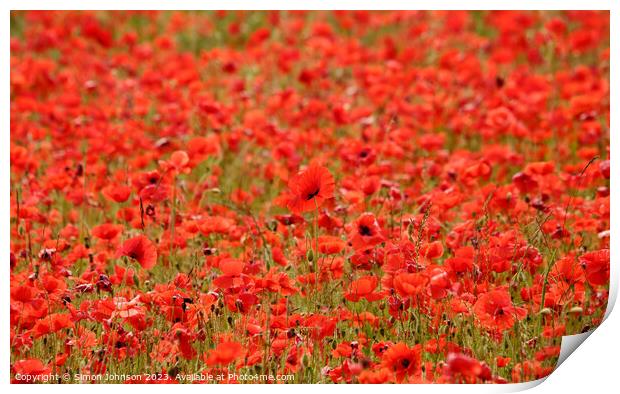 Outdoor field Print by Simon Johnson