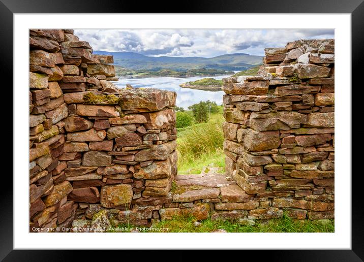 Loch Torridon from an old house Framed Mounted Print by Darrell Evans