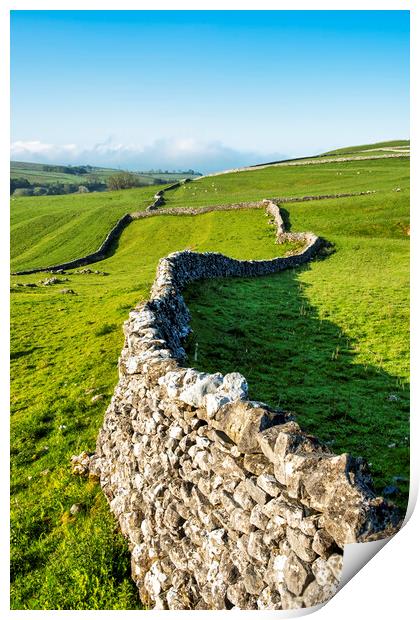 Dry Stone Walls: Malham Yorkshire Dales Print by Tim Hill