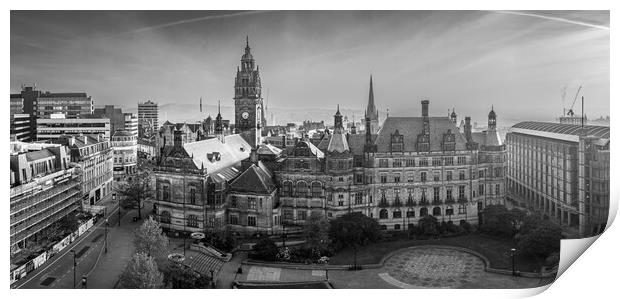 Sheffield Town Hall From The Air Print by Apollo Aerial Photography