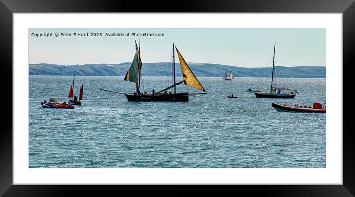 Love A Lugger The View From Looe Beach Framed Mounted Print by Peter F Hunt