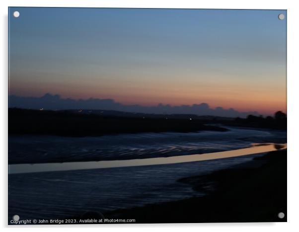 Benfleet Sunset Acrylic by John Bridge
