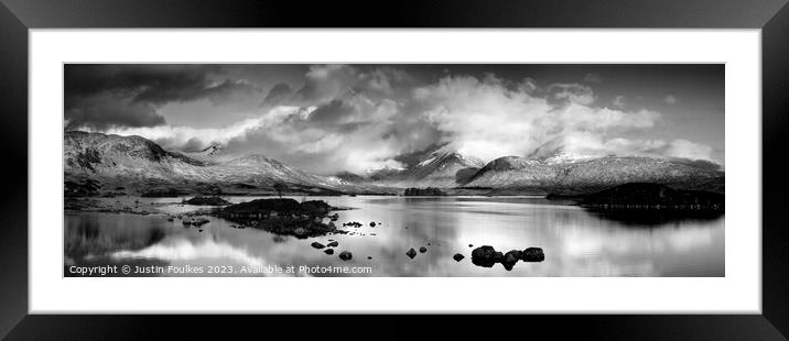 Black Mount panorama, Rannoch Moor, Scotland Framed Mounted Print by Justin Foulkes