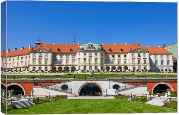 Royal Castle And Garden In Warsaw Canvas Print by Artur Bogacki